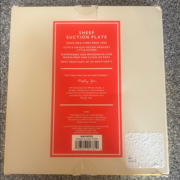 Girl Meets Farm by Molly Yeh Teal Sheep Suction Plate For Kids NIB - Picture 3 of 3